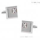 Free shipping to US The Square Small and Thick White Crystal Cufflinks for mens