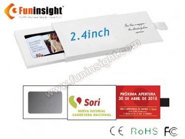 Pull-Out Design 2.4'' LCD Video Business Card FVB241 with Full Color Print