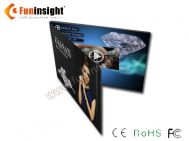4.3&acirc;��&acirc;�� Hard Cover Video Brochure Card LCD in Print A5 Landscape 128MB Flash