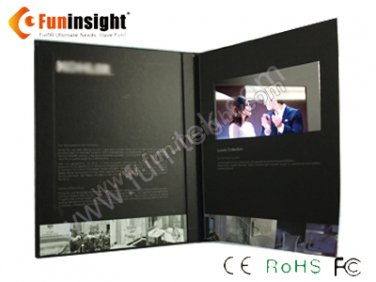 7 inches Light Sensor Video Booklet LCD Brochure 2GB A5 Portrait 12 Pages