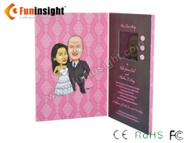 Personalized 2.4 inch Video Card LCD Wedding Invitation Brochure FVB246