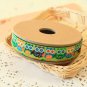 Owls Lime Green cartoon jacquard woven ribbon trim