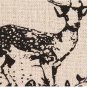 Vintage Deer Cotton Linen blend fabric quarter