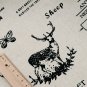 Vintage Deer Cotton Linen blend fabric quarter