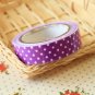 Purple Polka Dots adhesive deco fabric tape