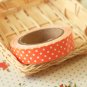 Apricot Orange Polka Dots adhesive deco fabric tape