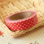 Red Polka Dots adhesive deco fabric tape