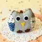 Blue Owl fabric bird key chain bag charm