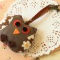 Brown Owl fabric bird key chain bag charm