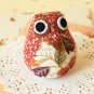 Floral Owl fabric bird key chain bag charm