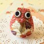 Floral Owl fabric bird key chain bag charm