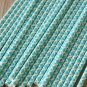 Light Aqua Blue Damask paper straws