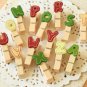 Colorful Alphabet Wood Pegs Letter Clips