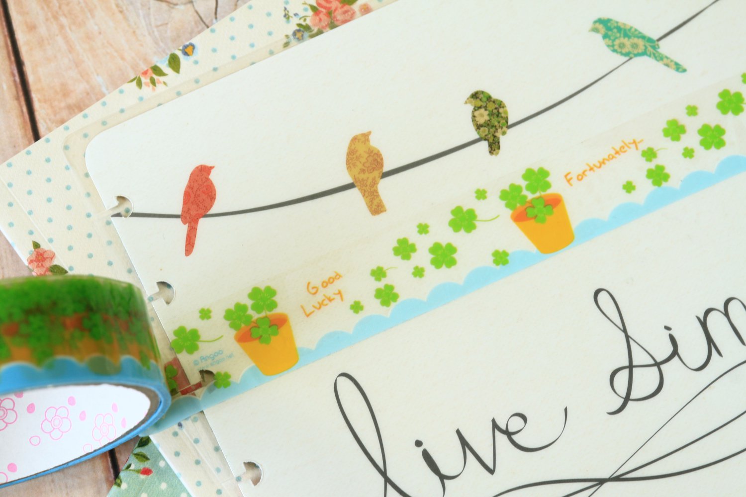 Lucky Clover medium cartoon deco tape