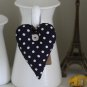 Black Polka Dots Fabric Deco Hanging Heart