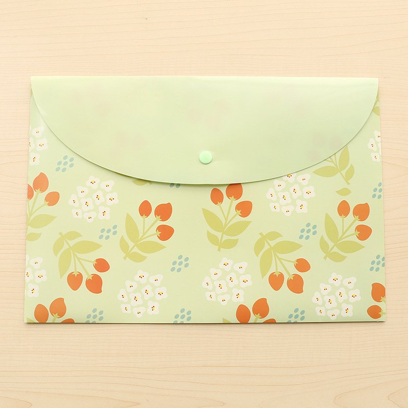 Green Sweet Flowers Envelope File Bag