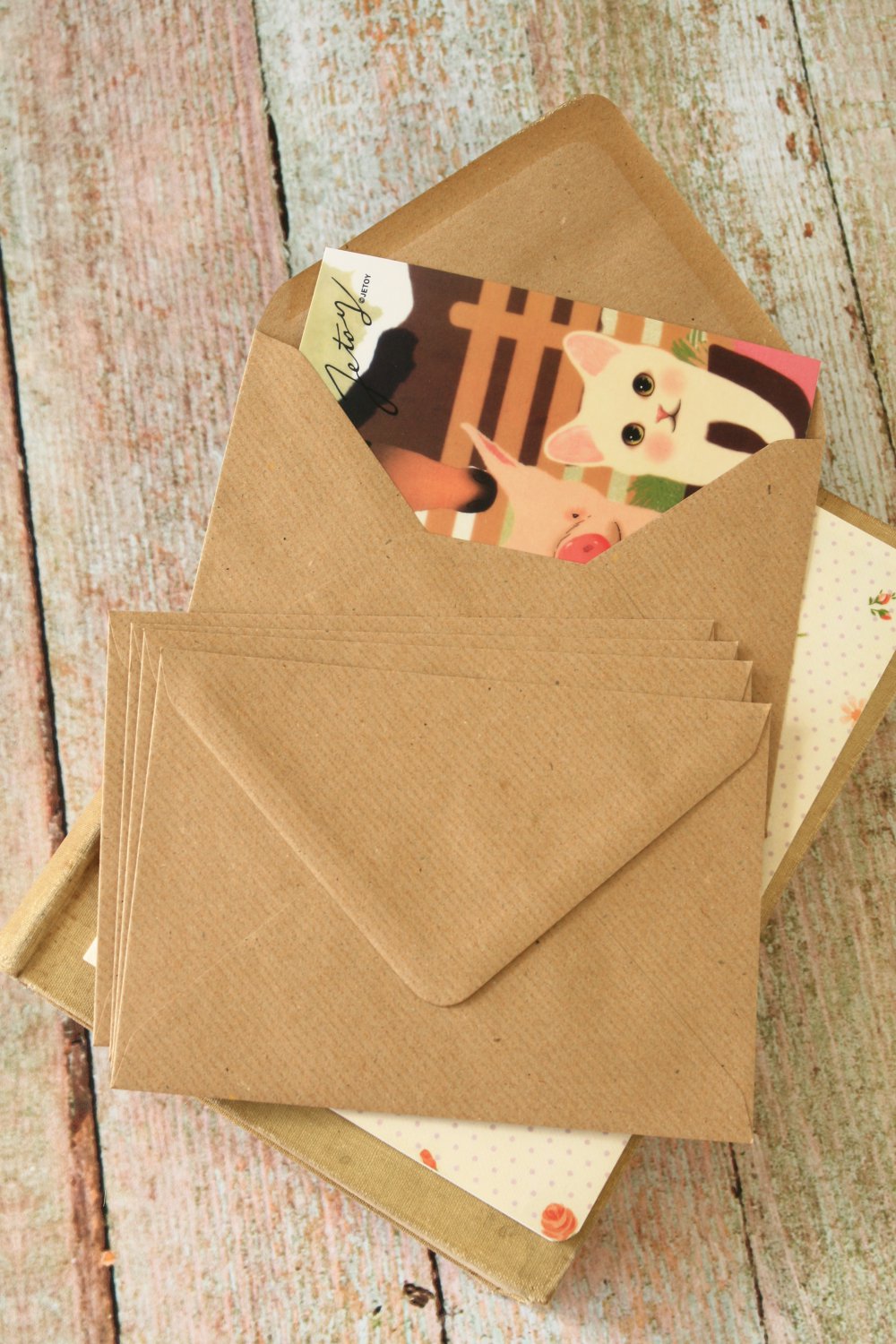 Ribbed Brown Kraft plain C6 banker envelopes