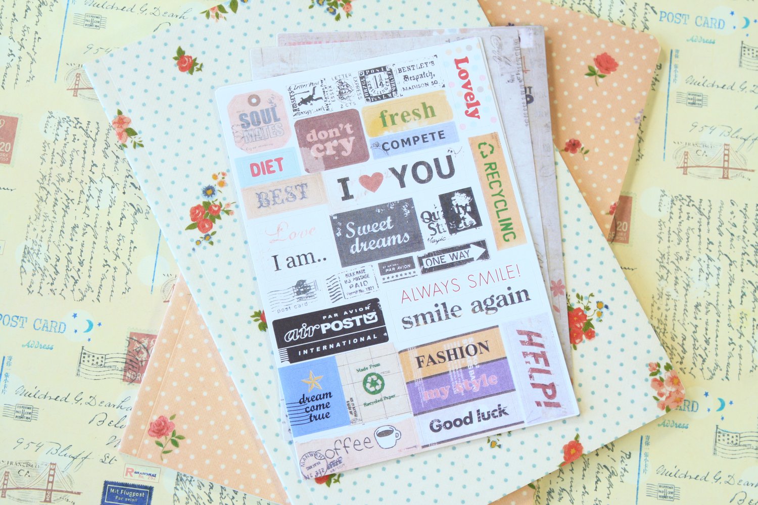 Pony Brown diary deco scrapbooking stickers set