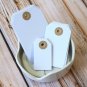 Small Smooth White reinforced luggage gift tags