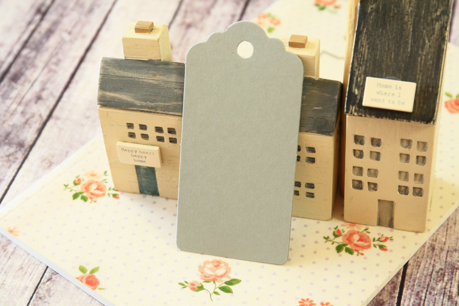 Silver Grey large scallop swing tags