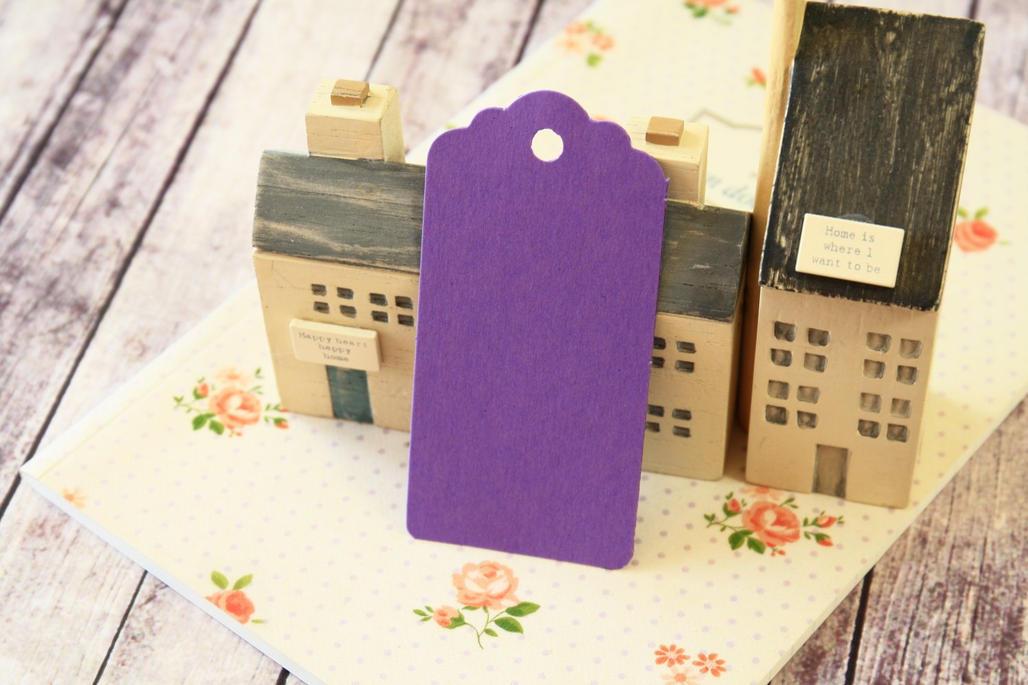 Amthyst Purple large scallop swing tags