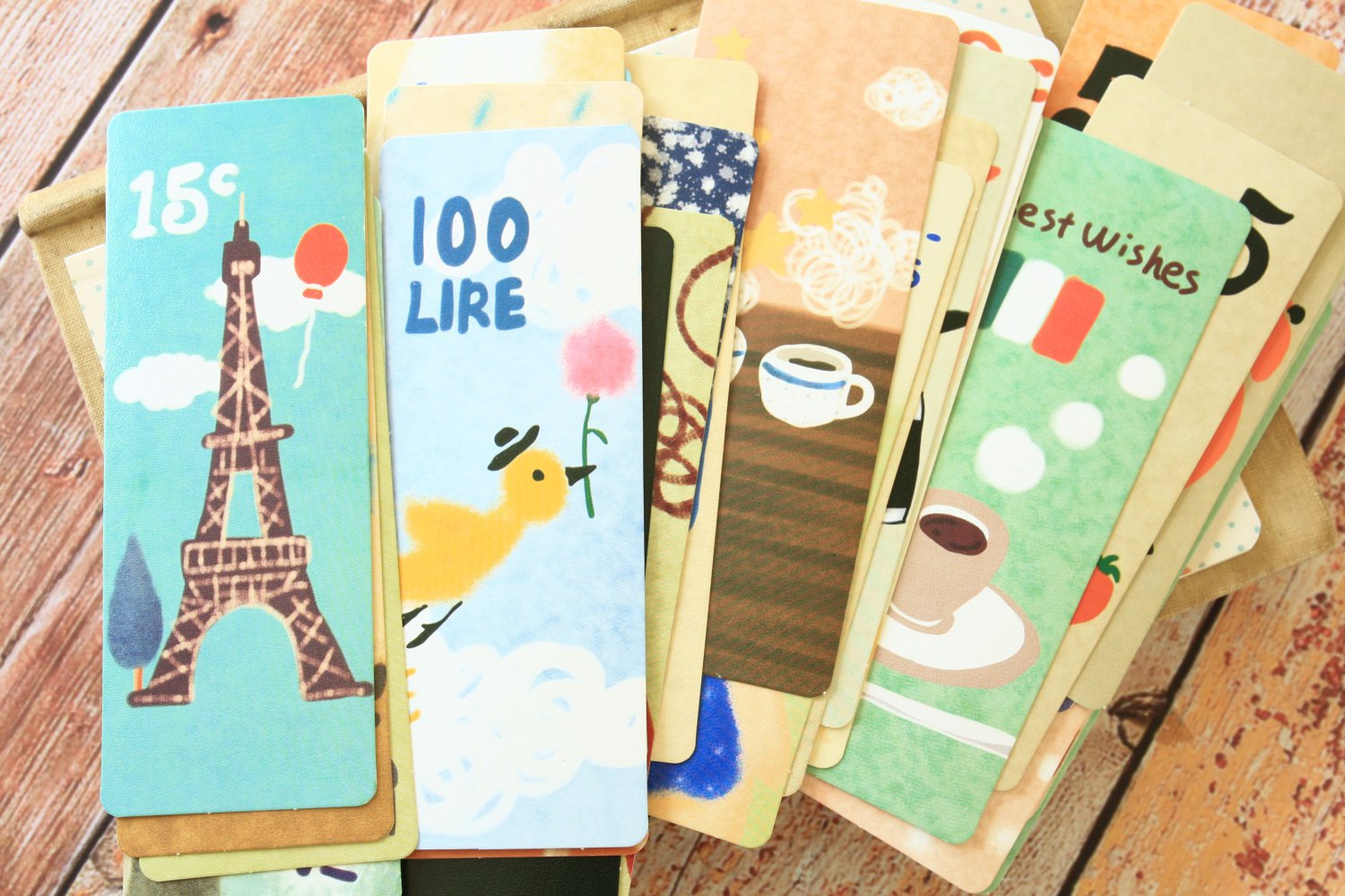 Retro Cartoon cute cartoon bookmarks set