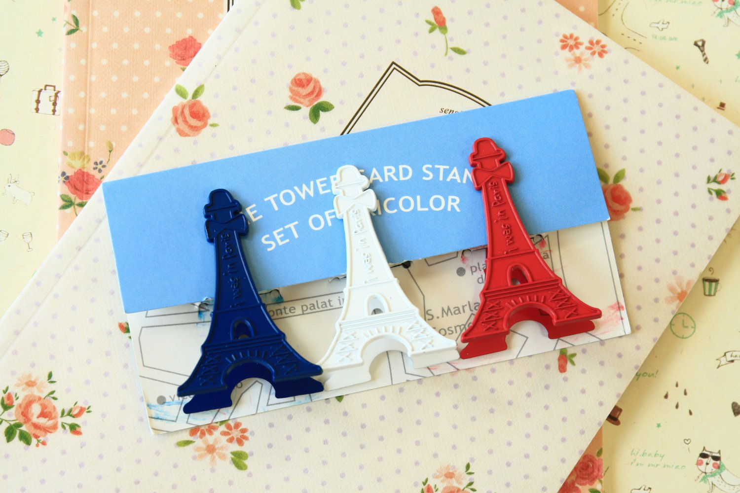I Was in Paris Eiffel Tower Tri Color Clips