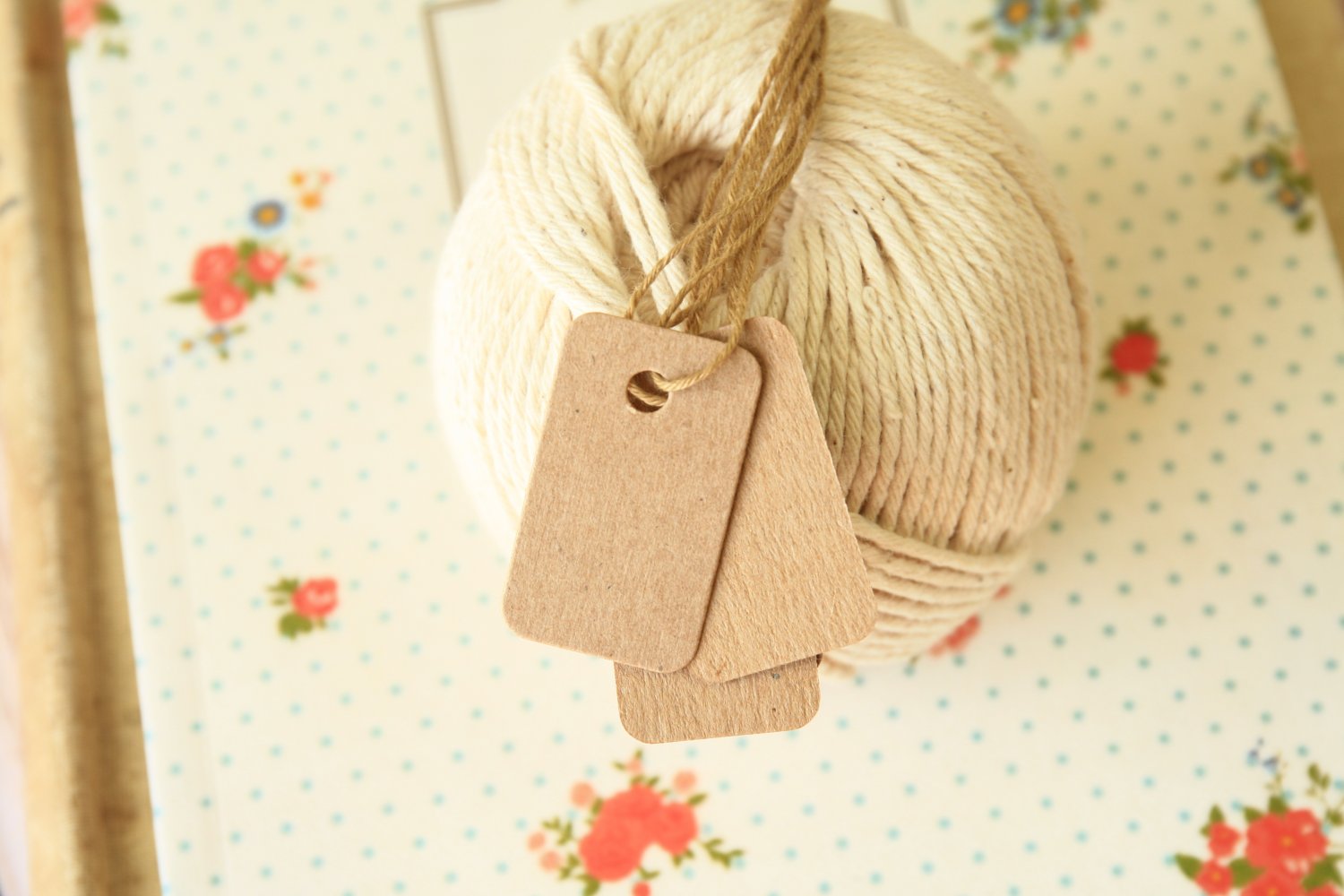 Petite Kraft String Tags blank shop labels