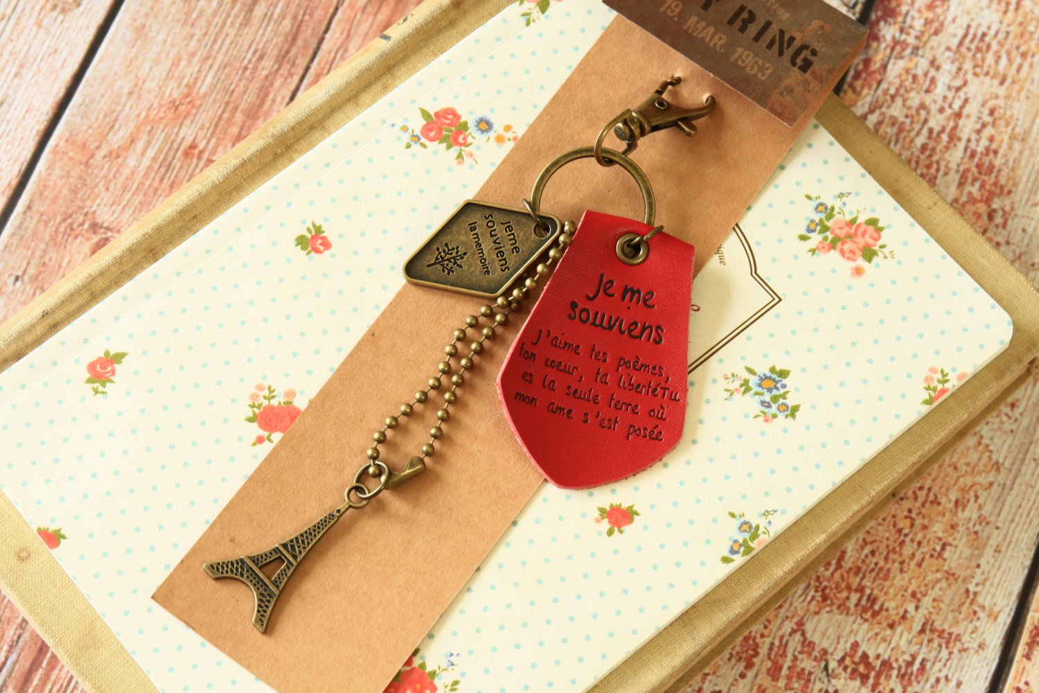 Red I Remember the Memory key chain bag charm