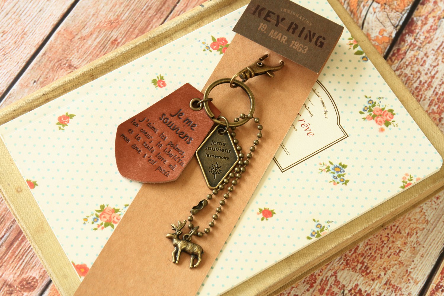 Brown I Remember the Memory key chain bag charm