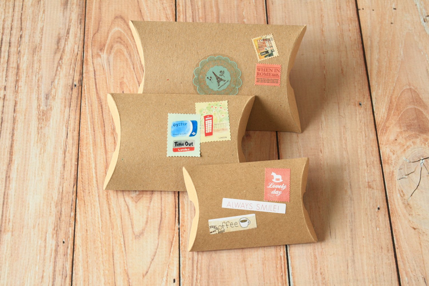 Plain Kraft Brown DIY Small pillow boxes