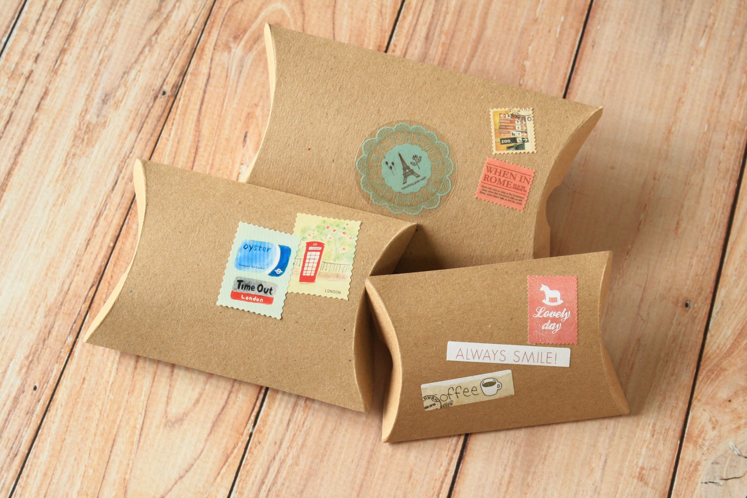 Plain Kraft Brown DIY Medium pillow boxes