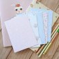Blue Gingham mix floral & deco postcard blanks