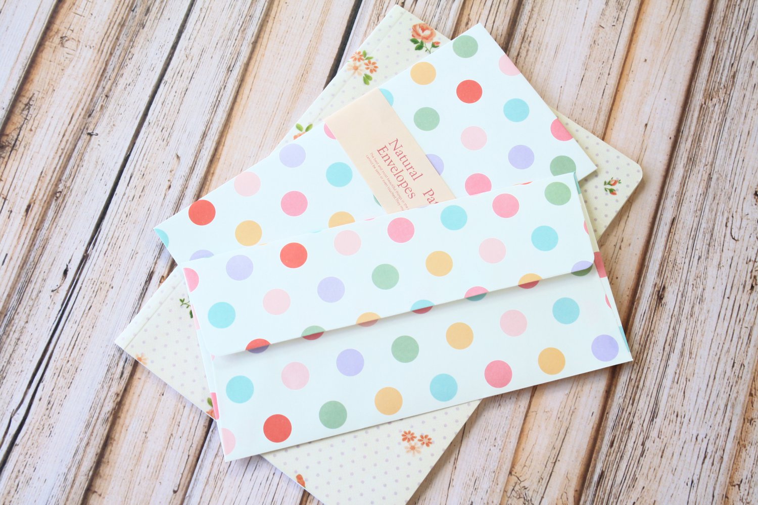 Polka Dot White Natural Pattern Envelopes