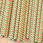 Red & Green Double Chevron paper straws