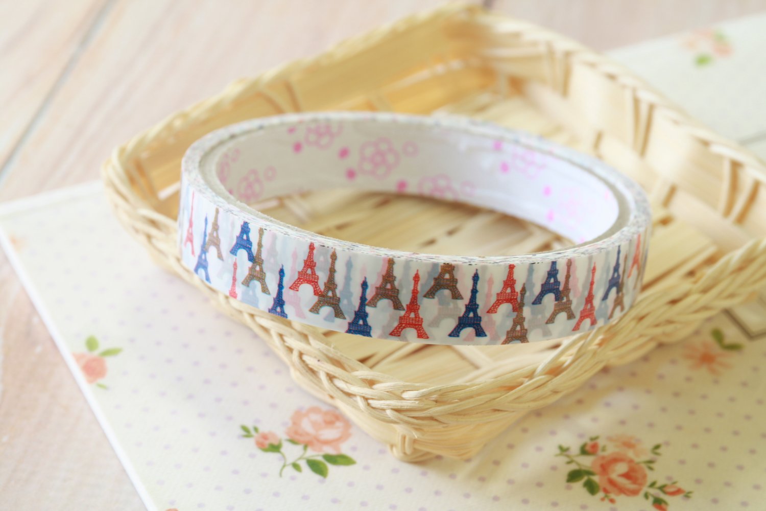 Eiffel Tri-color cartoon deco tape Series 9