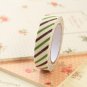 Green & Brown Oblique Line deco fabric tape
