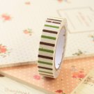 Green & Brown Stripe deco fabric tape
