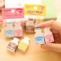 Banana & Choco Daily Milk cartoon Erasers Set