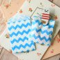 Aqua Blue Chevron Itty Bitty Bags small paper bags