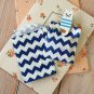 Navy Blue Chevron Itty Bitty Bags small paper bags