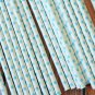 Light Blue Swiss Dots paper straws