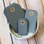 Large Mid Grey reinforced luggage gift tags
