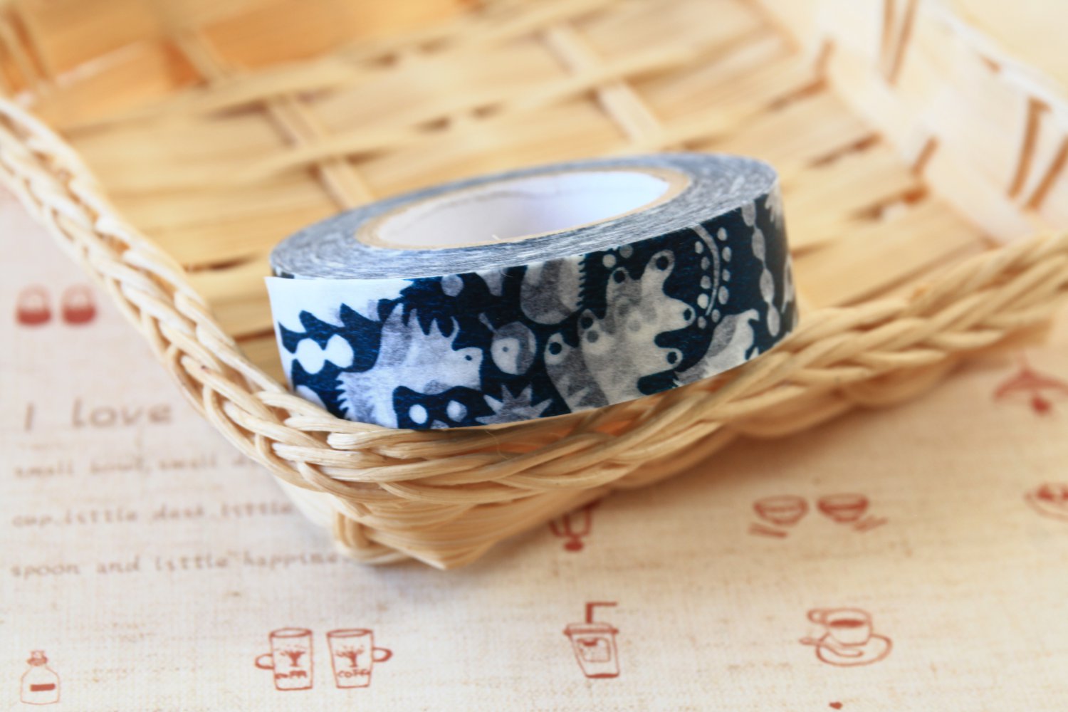 Navy Blue Squirrel Classiky Ten to Sen Cartoon Washi Tape Set