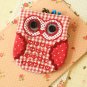 Red Ditsy Owl Vintage Floral Clasp Purse