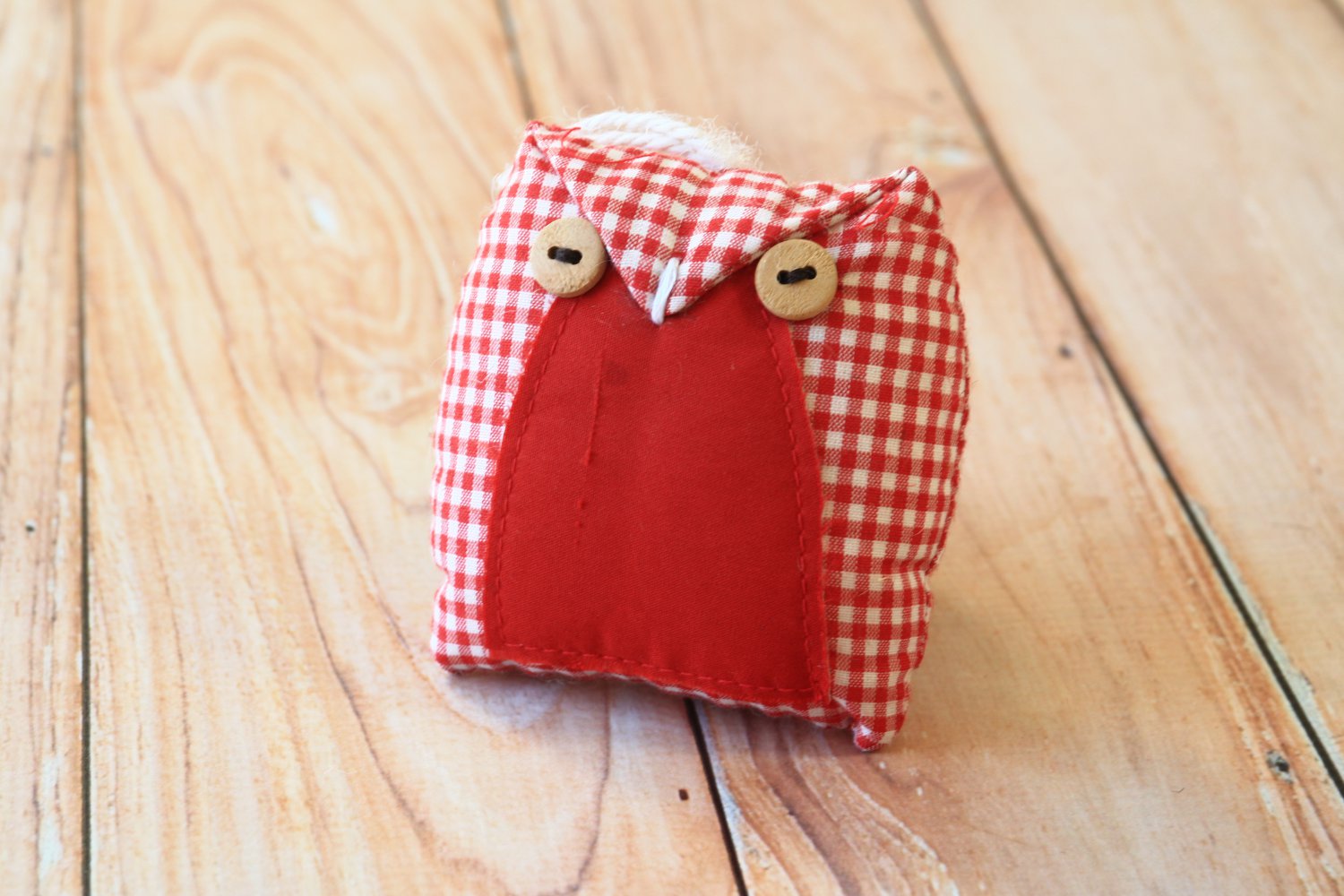 Red Gingham Owl ornament