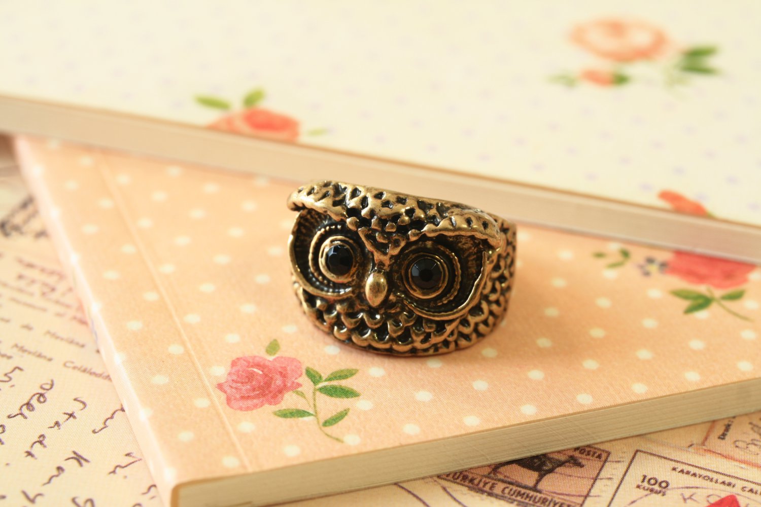 Wise Owl chunky novelty ring