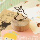 Pear Wood Memo Clip Card Holder