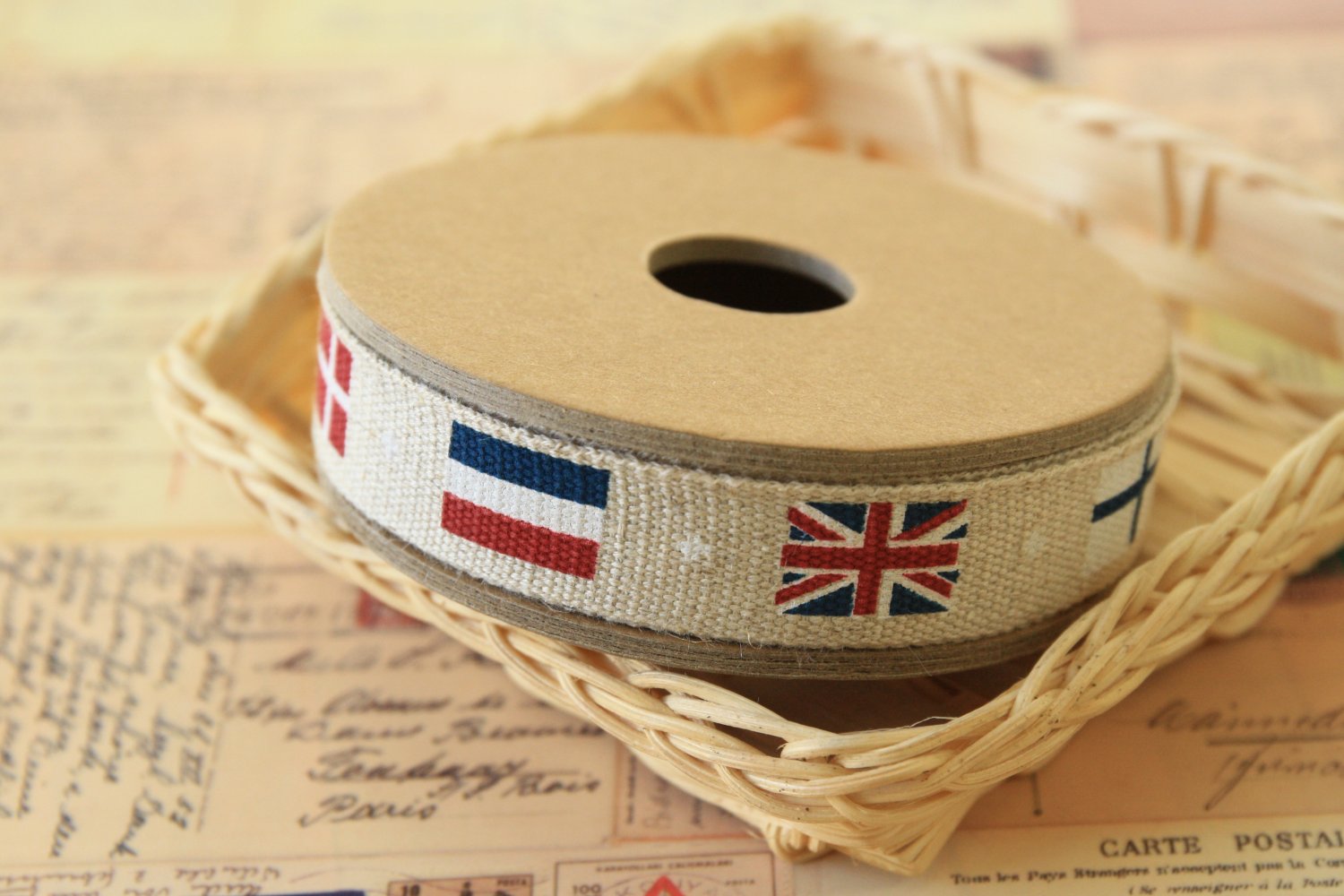 Country Flags cotton linen sewing tape ribbon