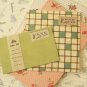 Green Vintage Style Simple Grid writing paper & envelopes set